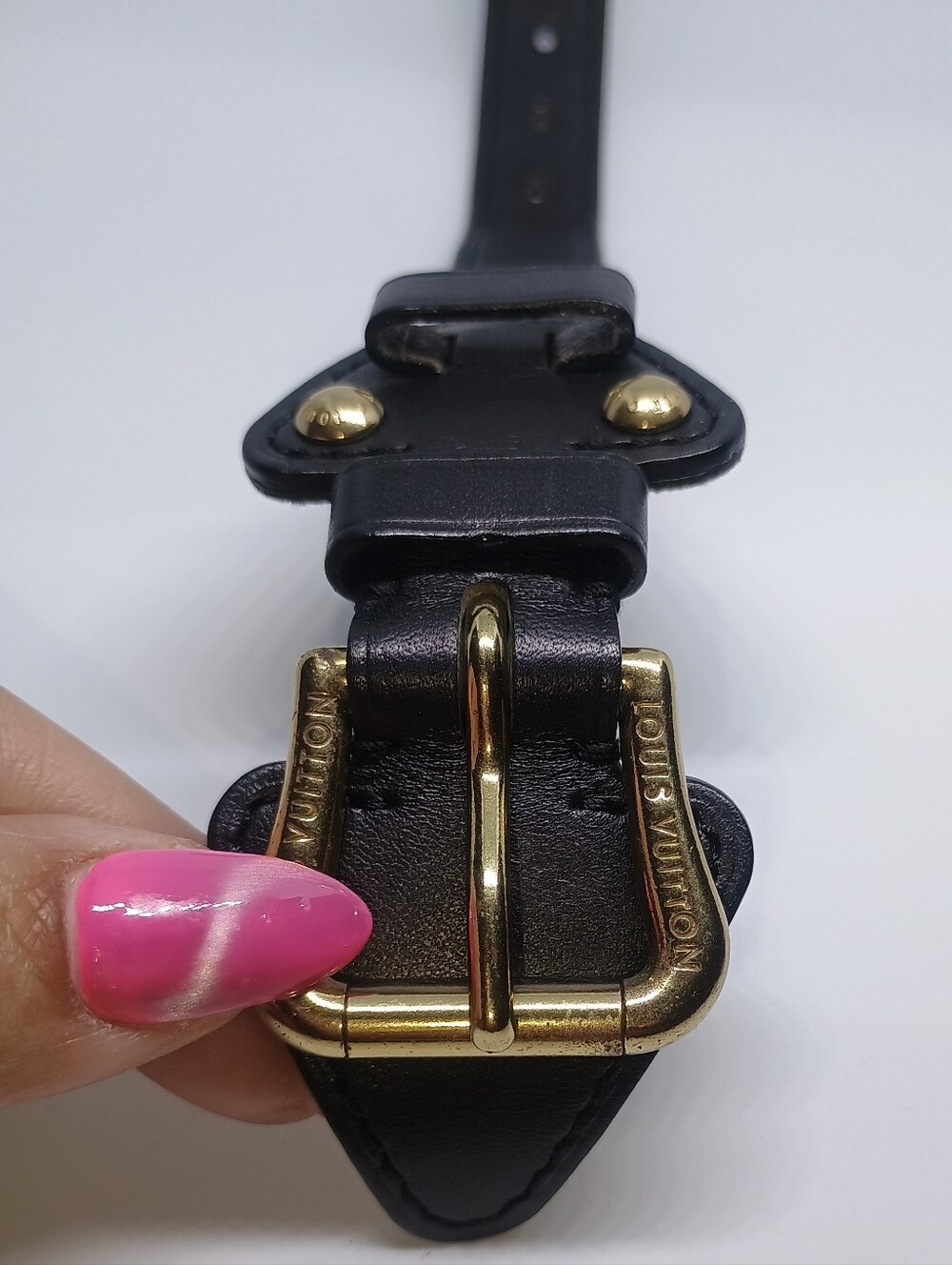 Louis Vuitton Theda Bracelet In BLK W/Gold Hardware - Picture 2 of 8